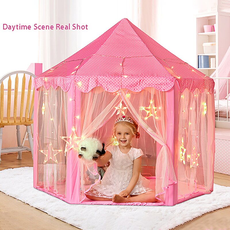 SUMBABABY Indoor Outdoor Princess Castle Tent For Girls Large Playhouse Tent Wayfair